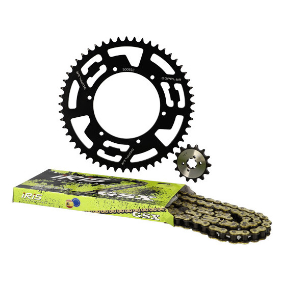 Kit chaine aluminium 14x53 DOPPLER Derbi Senda / DRD / Evo / GPR Nude / Racing / RS4 / Gilera SMT Noir