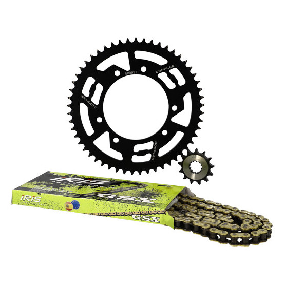 Kit chaine aluminium 13x53 DOPPLER Rieju MRT / Peugeot XP6 / XP7 Cross / MBK X-Limit / RS3 Noir