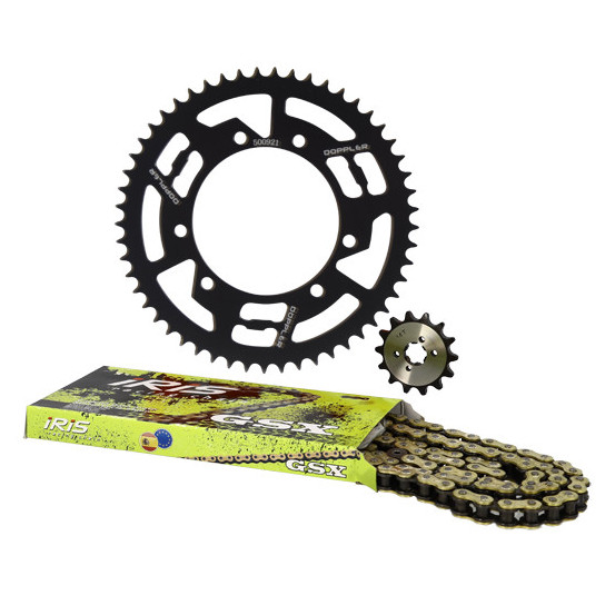 Kit chaine aluminium 14x53 DOPPLER Derbi Senda / Gilera SMT / RCR / Aprilia RX / SX Noir