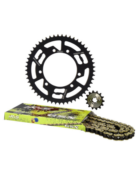 Kit chaine aluminium 14x53 DOPPLER Derbi Senda / Gilera SMT / RCR / Aprilia RX / SX Noir