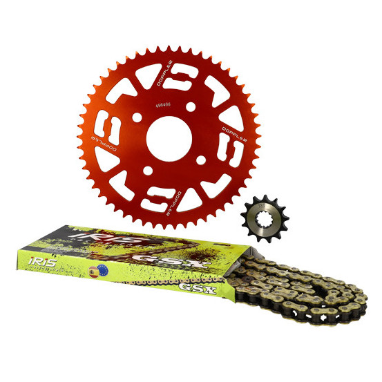 Kit chaine aluminium 13x53 DOPPLER MBK X-Power / Yamaha TZR Rouge