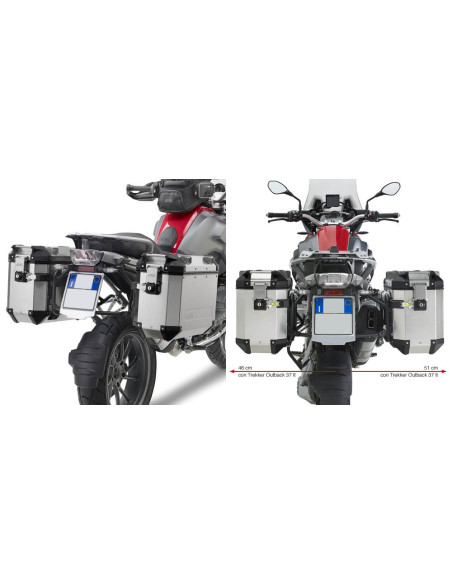 Supports valises Givi Monokey Trekker Outback PL5108CAM BMW R 1200 GS-Adventure 2013-2024