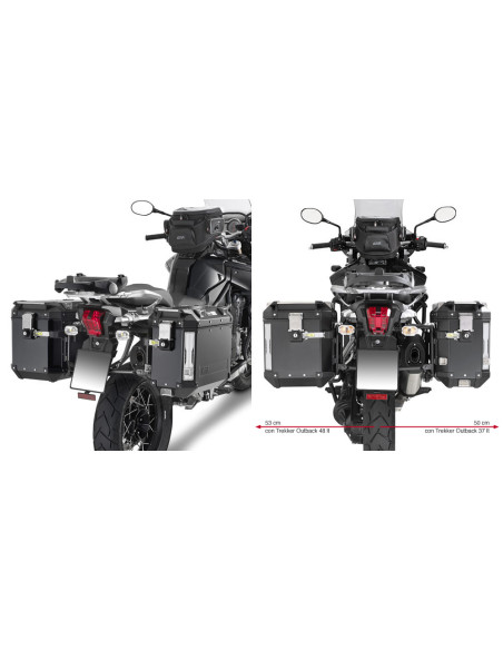 Supports valises Givi Monokey Trekker Outback PL6408CAM Triumph 1200 Tiger 2012-2018