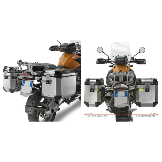 Supports valises Givi Monokey Trekker Outback PL684CAM BMW R 1200 GS-Adventure 2004-2013