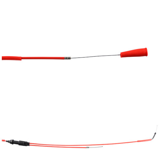 Câble de gaz DOPPLER Teflon Derbi Senda / Gilera SMT / RCR / Aprilia SX euro 3 et 4 Rouge