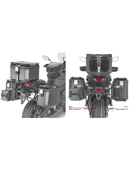 Supports valises Givi Monokey PLO2159CAM Yamaha Tracer 9 Tracer 9 GT Tracer 9 GT 2021-2024