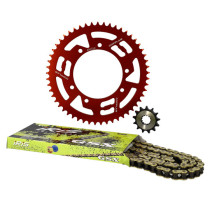 Kit chaine aluminium 13x53 DOPPLER Sherco Enduro / SM Rouge (428 - 3x2 fixations)