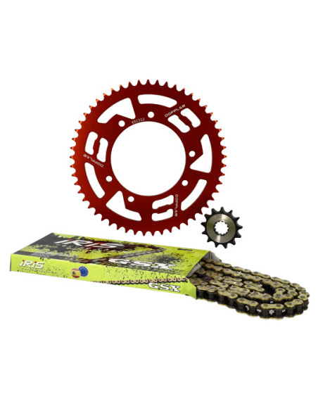 Kit chaine aluminium 13x53 DOPPLER Sherco Enduro / SM Rouge (428 - 3x2 fixations)