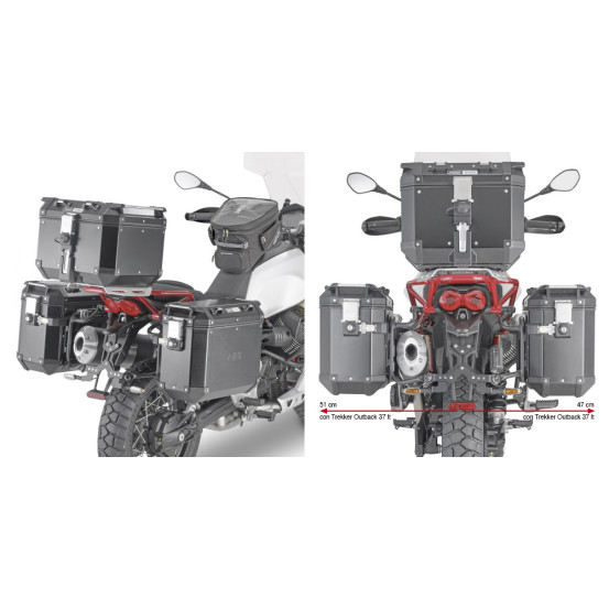 Supports valises Givi Monokey PLOR8203CAM Moto Guzzi V85 TT 2019-2023