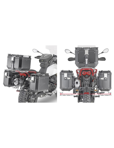 Supports valises Givi Monokey PLOR8203CAM Moto Guzzi V85 TT 2019-2023