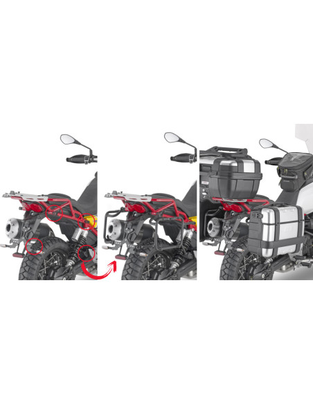Supports valises Givi Monokey PLOR8203MK Moto Guzzi V85TT 2019 - 2022