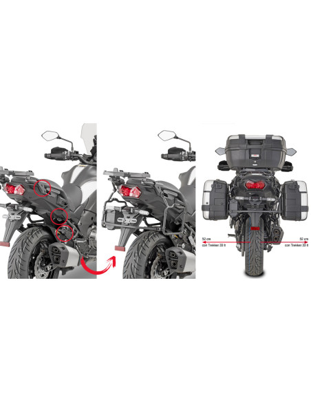 Supports valises Givi Monokey PLR4126 Kawasaki 1000 Versys 2019-2025