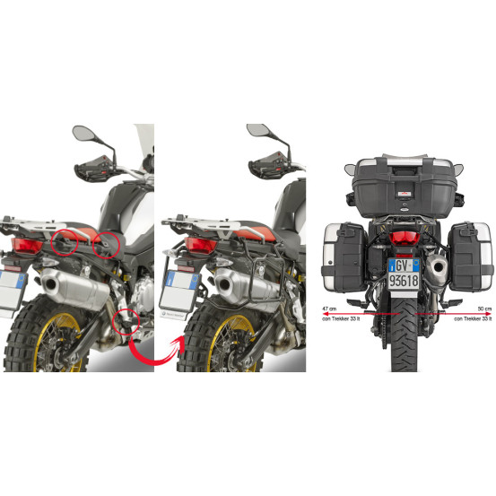 Supports valises Givi Monokey PLR5127 BMW F 750-850 GS 2019-2026