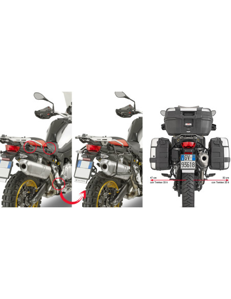 Supports valises Givi Monokey PLR5127 BMW F 750-850 GS 2019-2026