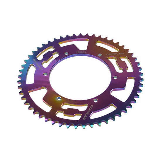 Couronne aluminium 420 53 dents DOPPLER Derbi Senda SM DRD/GPR Nude Apilia RS4 Néochrome