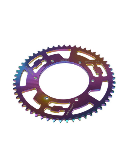 Couronne aluminium 420 53 dents DOPPLER Derbi Senda SM DRD/GPR Nude Apilia RS4 Néochrome