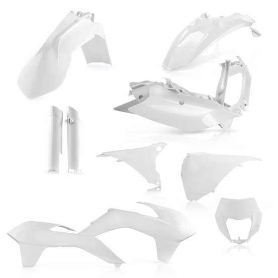 Kit plastiques complet - Blanc - ACERBIS KTM 125/200/250/300 EXC 2014-2015 250/350/400/450/500/520525/540 EXCF 2014-2015