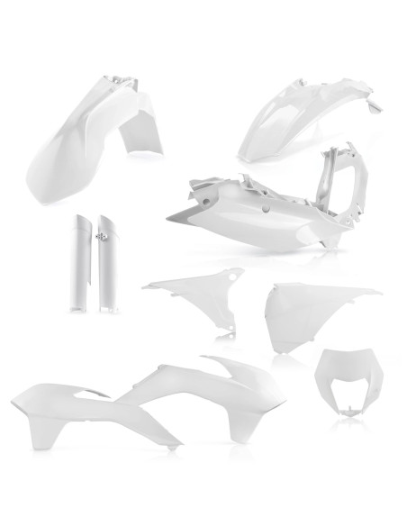 Kit plastiques complet - Blanc - ACERBIS KTM 125/200/250/300 EXC 2014-2015 250/350/400/450/500/520525/540 EXCF 2014-2015