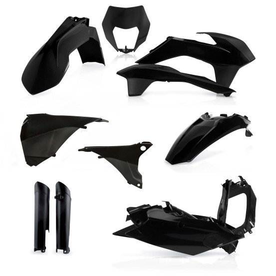 Kit plastiques complet - Noir - ACERBIS KTM 125/200/250/300 EXC 2014-2015 250/350/400/450/500/520525/540 EXCF 2014-2015