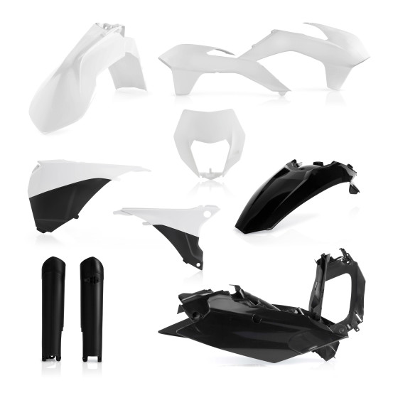 Kit plastiques complet - Blanc - ACERBIS KTM 125/200/250/300 EXC 2014-2015 250/350/400/450/500/520525/540 EXCF 2014-2015