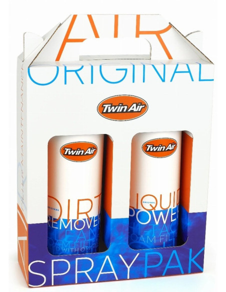 Pack nettoyage TWIN AIR - Liquid Power Spray + Dirt Remover - 2x500ml