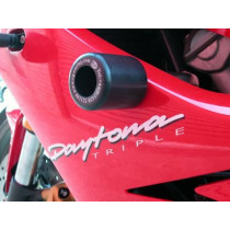 Tampons de protection R&G RACING Classic blanc TRIUMPH 675 Daytona 2006 - 2012