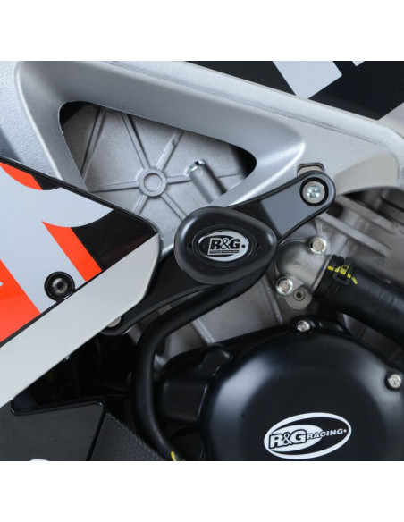 Tampons de protection R&G RACING Aero blanc APRILIA Tuono/RSV4 (modèle V4)
