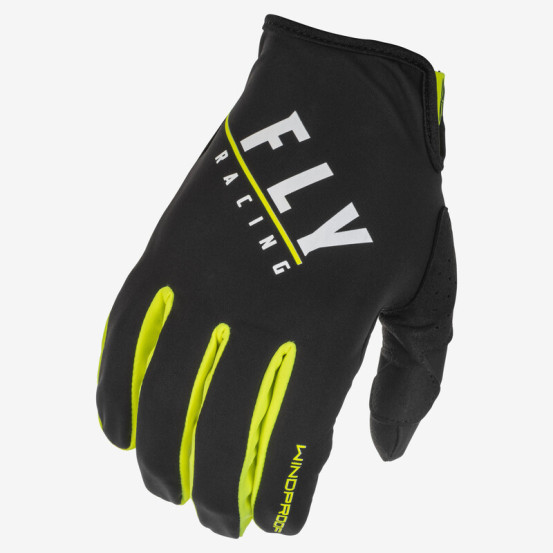 Gants cross Fly Racing Lite Windproof - Noir Jaune Fluo