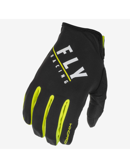 Gants cross Fly Racing Lite Windproof - Noir Jaune Fluo