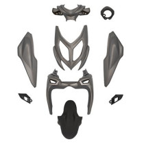Kit carénages scooter Nitro / Aerox après 2013 Noir / Gris (9 pièces)