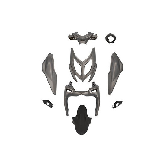 Kit carénages scooter Nitro / Aerox après 2013 Noir / Gris (9 pièces)