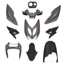 Kit carénages scooter Nitro / Aerox 1997-2012 Noir / Gris (10 pièces)