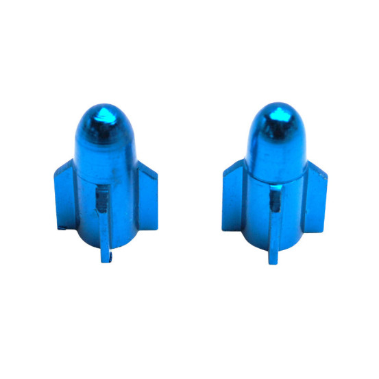 Bouchons de valves Rocket aluminium Bleu