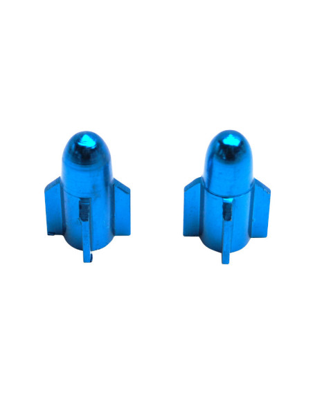 Bouchons de valves Rocket aluminium Bleu
