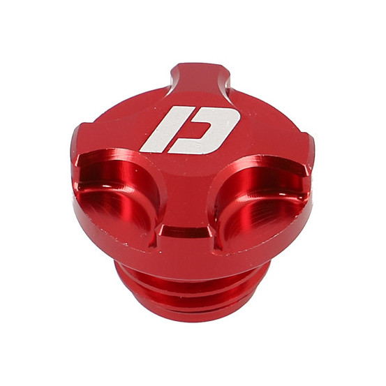 Bouchon d'huile aluminium CNC DOPPLER Minarelli 50 AM6 - Rouge