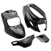 Kit carénages scooter MBK 50 Booster/Yamaha 50 BWS après 2004 Noir brillant