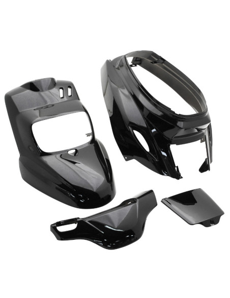 Kit carénages scooter MBK 50 Booster/Yamaha 50 BWS après 2004 Noir brillant