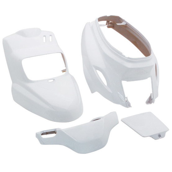 Kit carénages scooter MBK 50 Booster/Yamaha 50 BWS après 2004 Blanc brillant