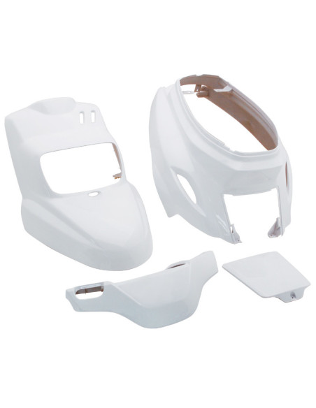 Kit carénages scooter MBK 50 Booster/Yamaha 50 BWS après 2004 Blanc brillant