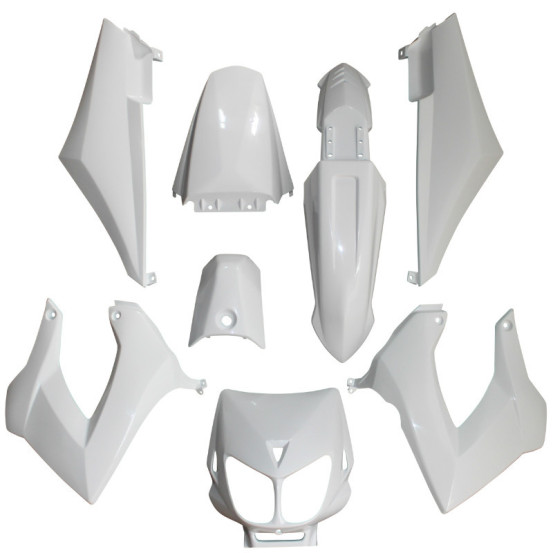 Kit carénages 50 à boite Derbi 50 Senda 2000-2010 Blanc brillant