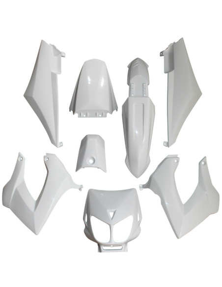 Kit carénages 50 à boite Derbi 50 Senda 2000-2010 Blanc brillant