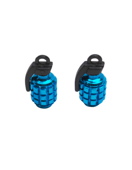 Bouchons de valves Grenade Bleu
