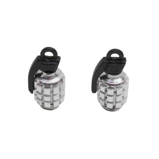 Bouchons de valves Grenade Argent
