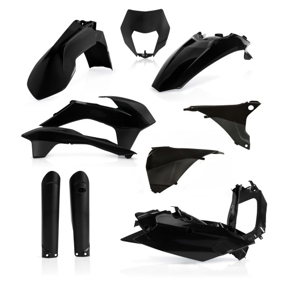 Kit plastiques complet - Noir - ACERBIS KTM 125/250/300 EXC 250/350/400/450/500/520/525 EXCF 2016