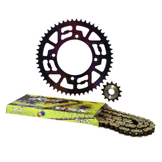 Kit chaine aluminium 13x53 420 DOPPLER Beta Factory / RR SM Néochrome
