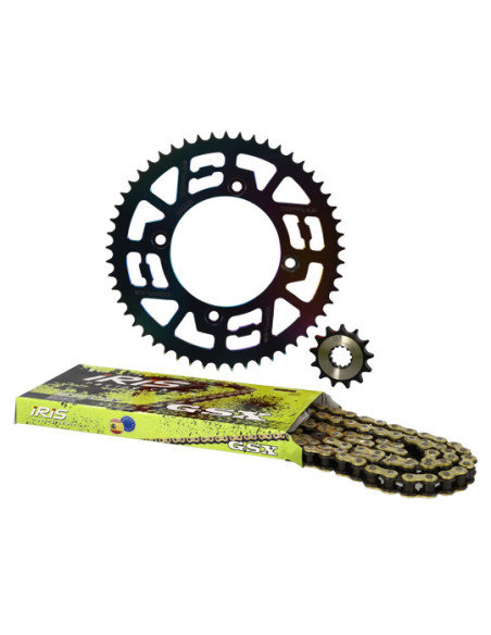 Kit chaine aluminium 13x53 428 DOPPLER Beta Factory / RR SM Néochrome