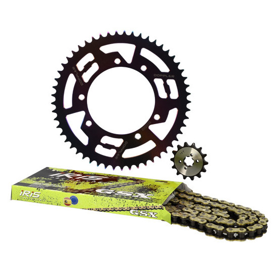 Kit chaine aluminium 14x53 DOPPLER Derbi Senda / Gilera SMT / RCR / Aprilia RX / SX Néochrome