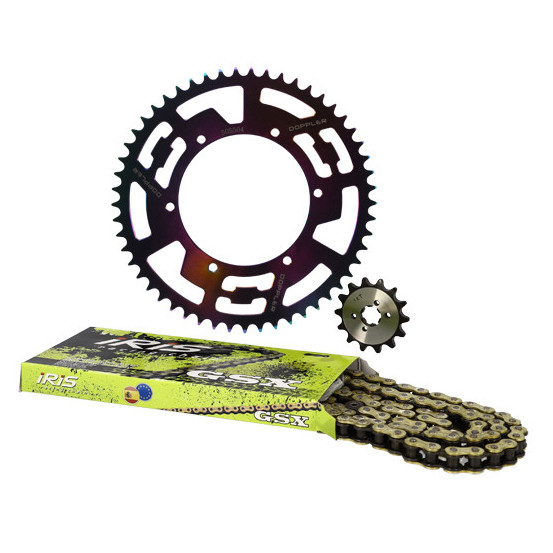 Kit chaine aluminium 14x53 DOPPLER Derbi Senda / DRD / Evo / GPR Nude / Racing / RS4 / Gilera SMT Néochrome