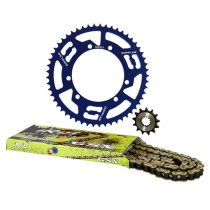 Kit chaine aluminium 13x53 DOPPLER Sherco Enduro / SM Bleu (428 - 3x2 fixations)