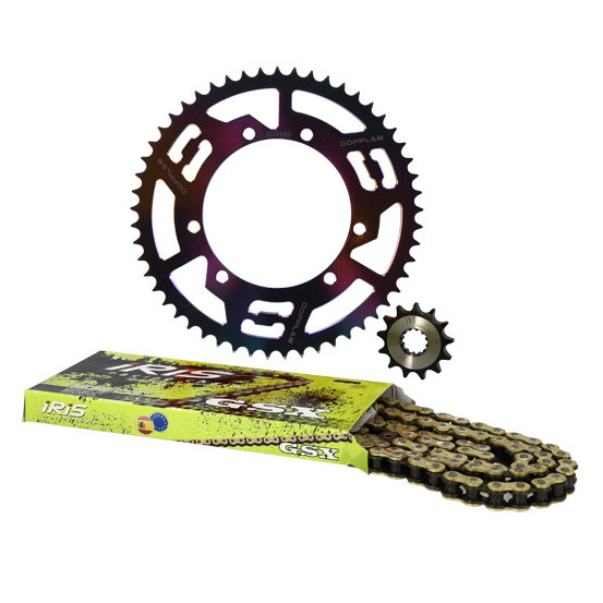 Kit chaine aluminium 13x53 DOPPLER Sherco Enduro / SM Néochrome (428 - 3x2 fixations)
